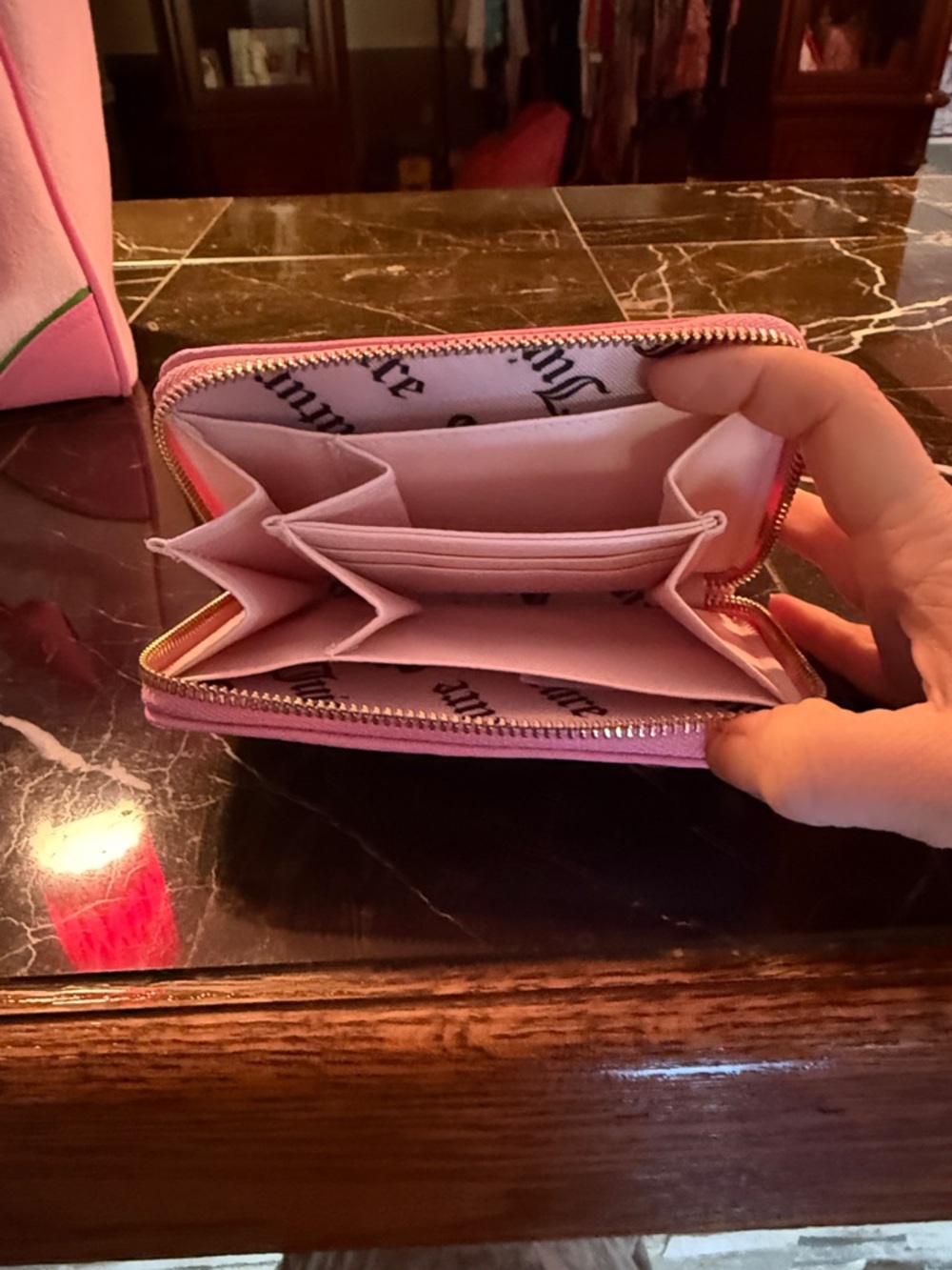 Juicy Couture Retro Strawberry Tote powder blush with additional matching wallet - Picture 8 of 8